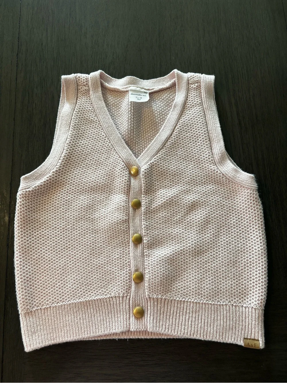 abercrombie kids Pink Knit Button Vest